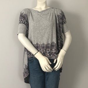 Free People gray paisley oversized trapeze top